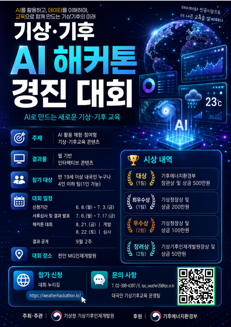 기상·기후 AI 해커톤 경진대회 포스터