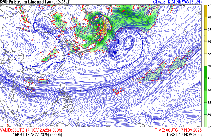 2025년 11월 17일 15시 하층유선  [대류촉발 감시]