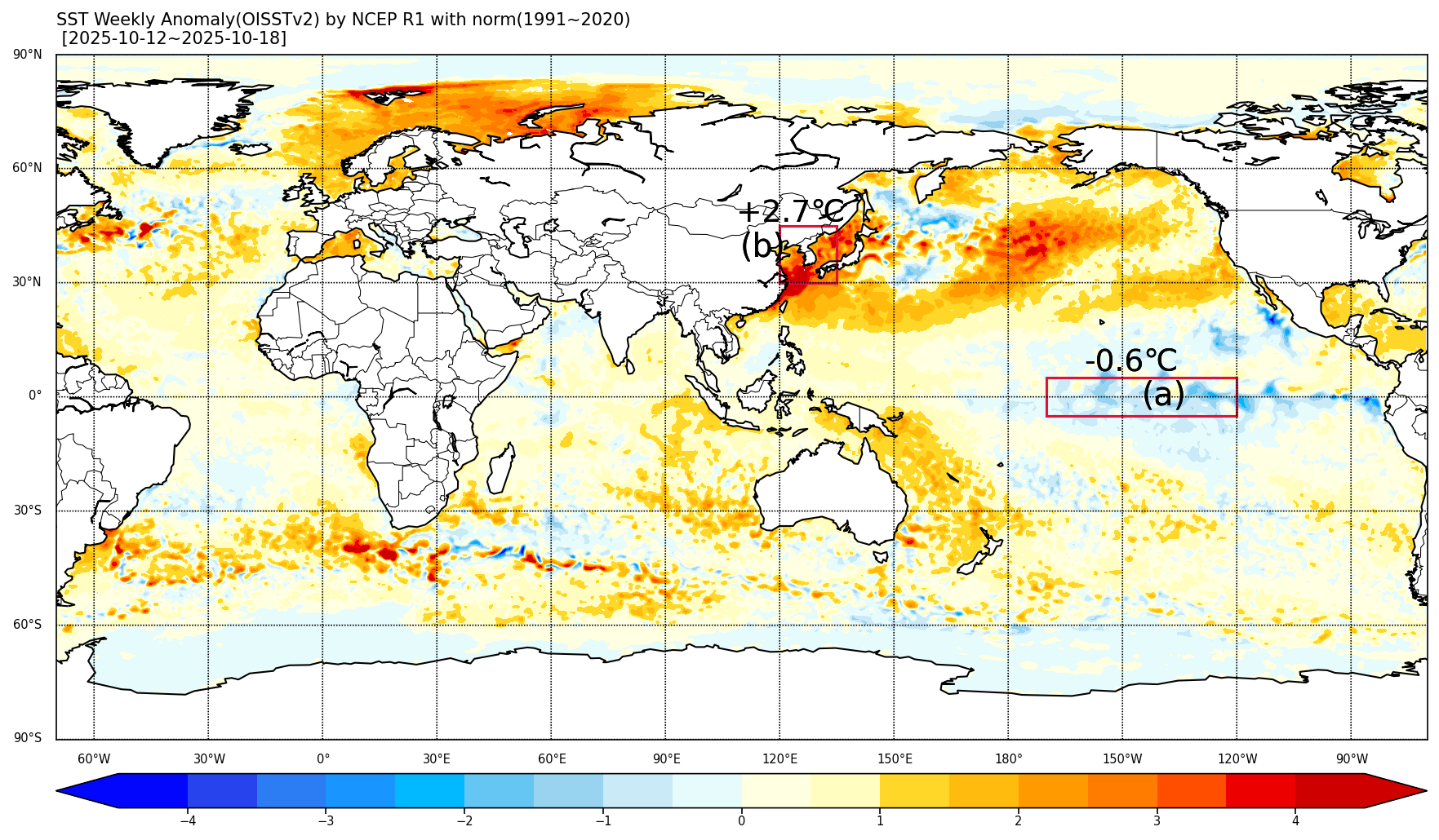 
				  최근 주간(10월12일~10월18일) 해수면온도 현황 
			