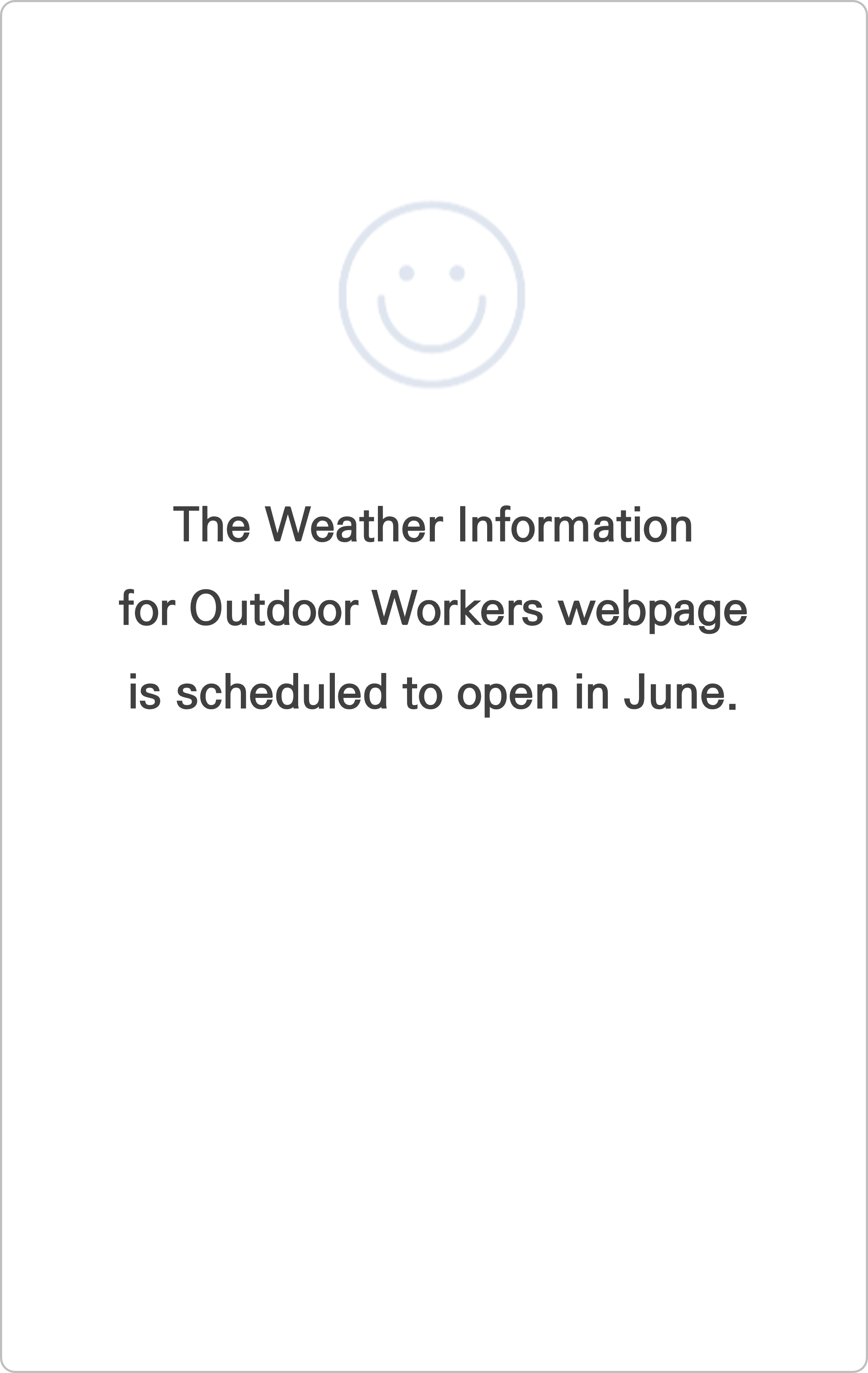 Weather forecast for outdoor workers