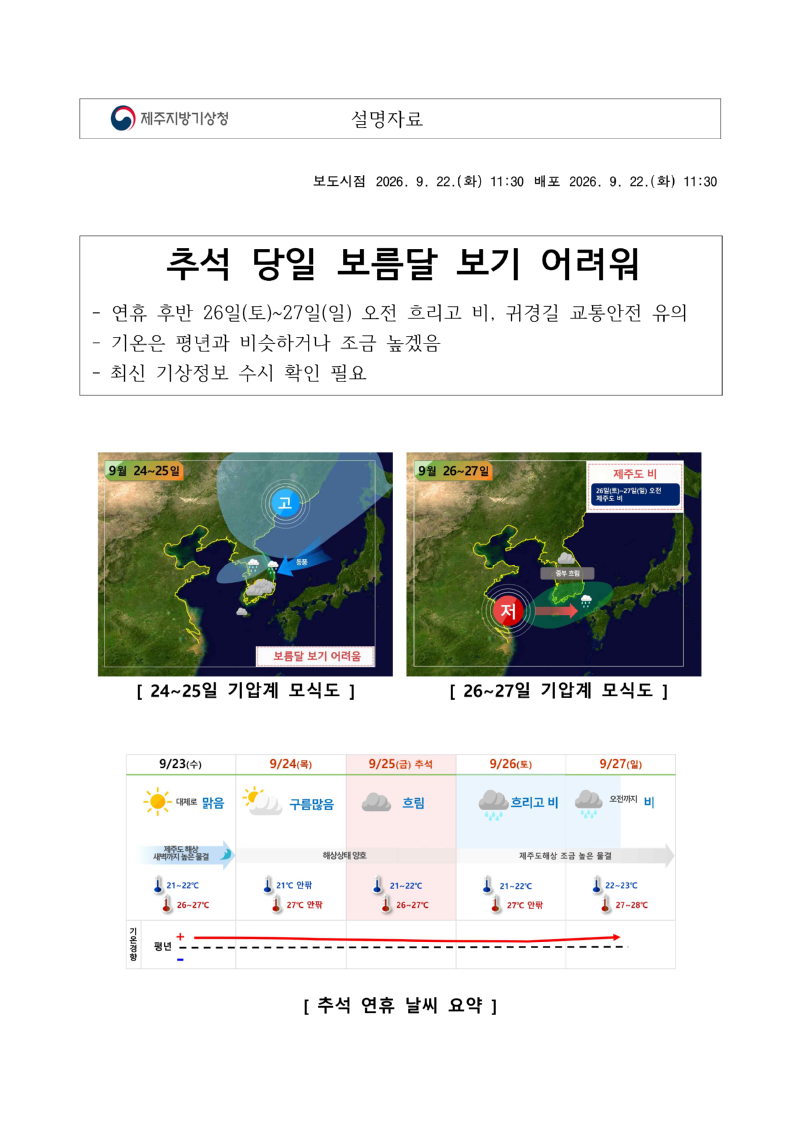 20260922_설명자료_추석연휴 날씨전망_제주청_1.png