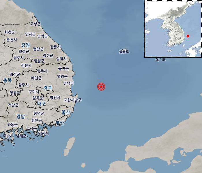 경북 영덕군 동쪽 77km 해역 지도