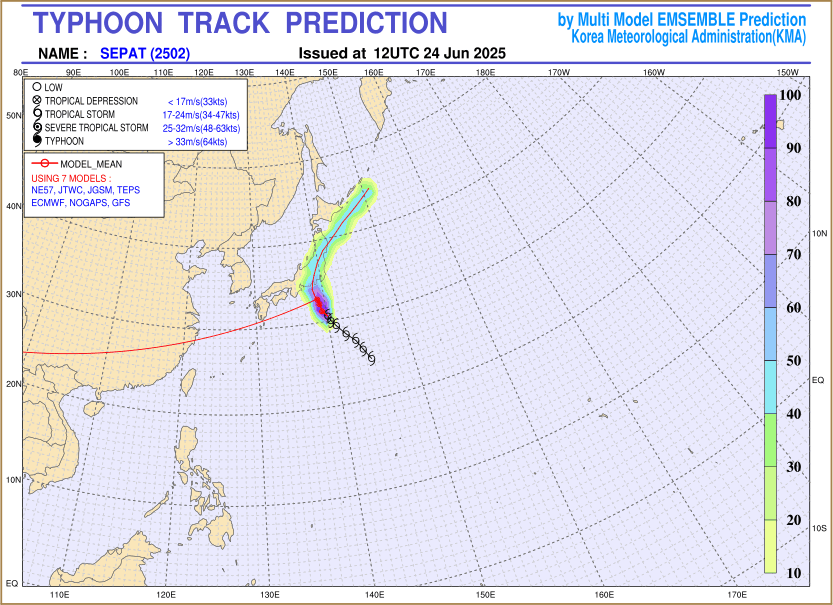 Typhoon track prediction image (Click to view other sized image.)