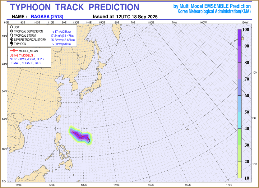 Typhoon track prediction image (Click to view other sized image.)