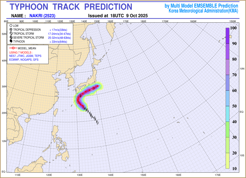Typhoon track prediction image (Click to view other sized image.)