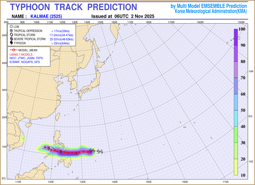 Typhoon track prediction image (Click to view other sized image.)