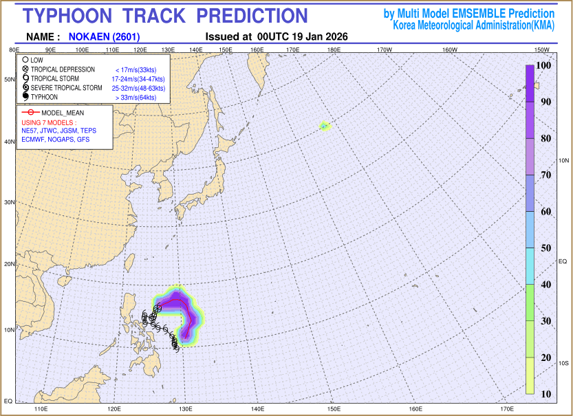 Typhoon track prediction image (Click to view other sized image.)