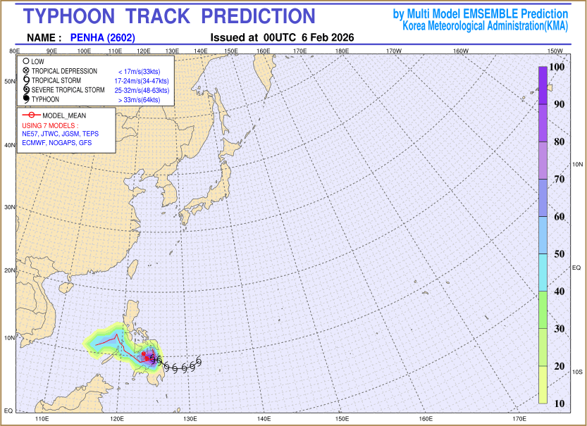 Typhoon track prediction image (Click to view other sized image.)