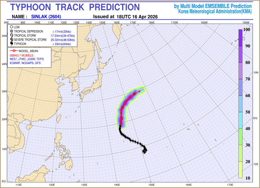 Typhoon track prediction image (Click to view other sized image.)