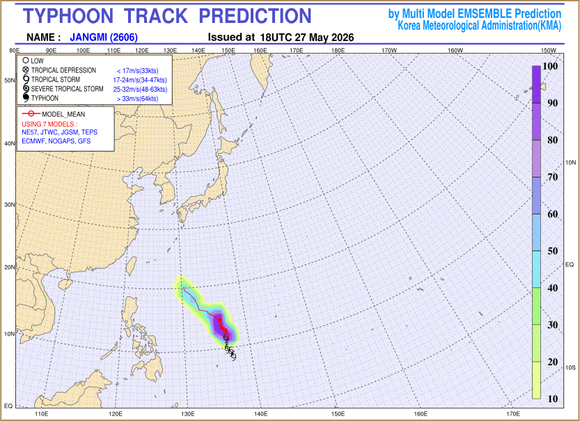 Typhoon track prediction image (Click to view other sized image.)