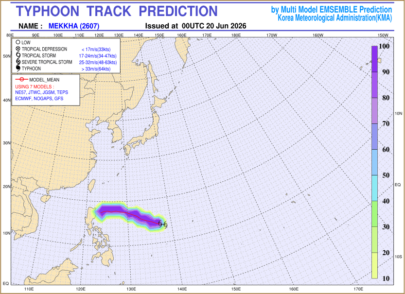 Typhoon track prediction image (Click to view other sized image.)