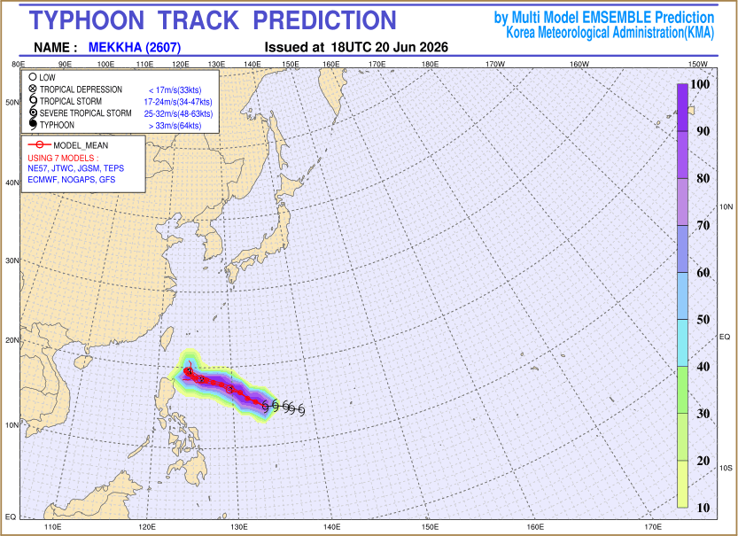Typhoon track prediction image (Click to view other sized image.)