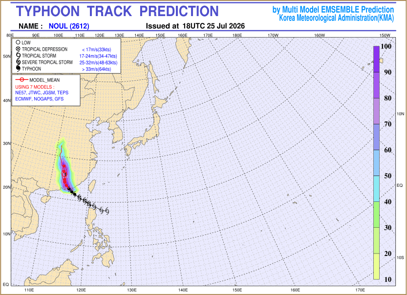 Typhoon track prediction image (Click to view other sized image.)
