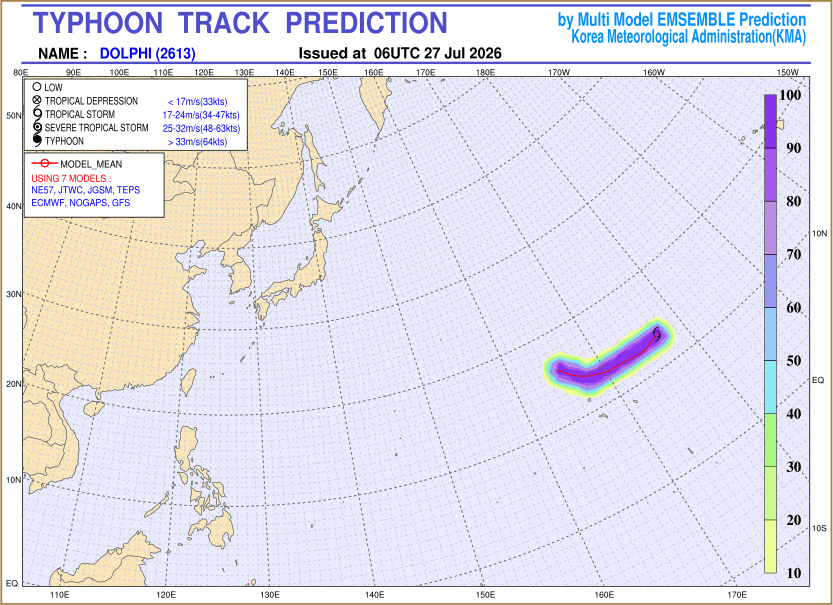 Typhoon track prediction image (Click to view other sized image.)