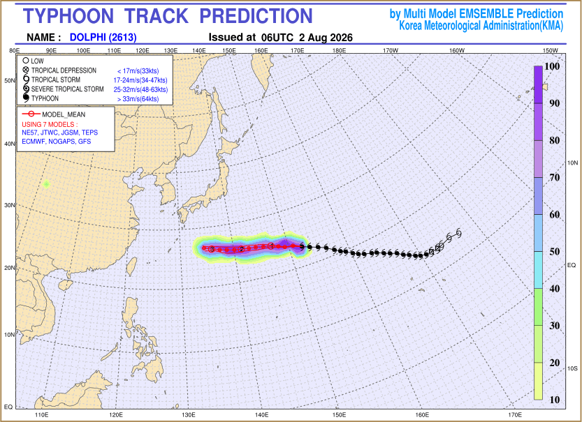 Typhoon track prediction image (Click to view other sized image.)