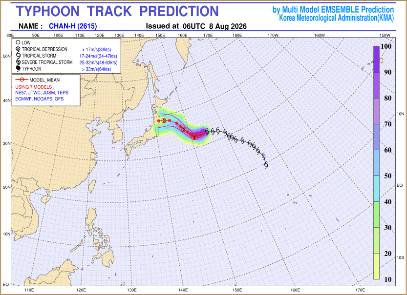 Typhoon track prediction image (Click to view other sized image.)