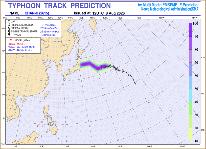 Typhoon track prediction image (Click to view other sized image.)