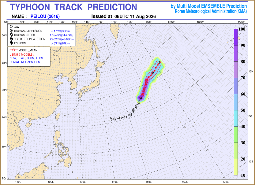 Typhoon track prediction image (Click to view other sized image.)