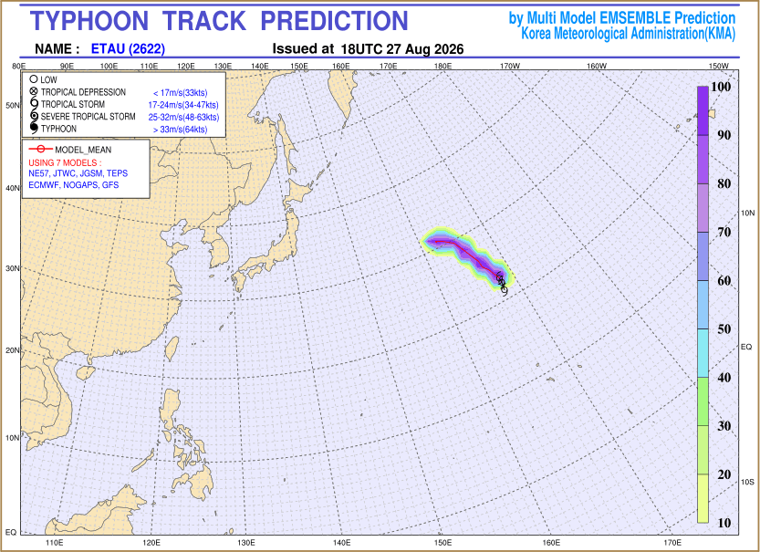 Typhoon track prediction image (Click to view other sized image.)