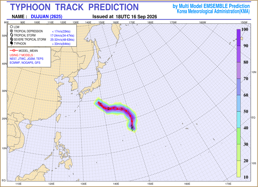 Typhoon track prediction image (Click to view other sized image.)