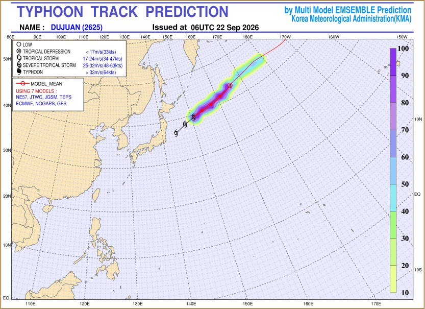 Typhoon track prediction image (Click to view other sized image.)