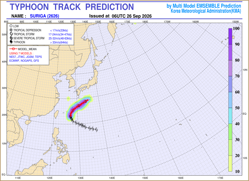 Typhoon track prediction image (Click to view other sized image.)