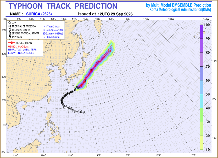 Typhoon track prediction image (Click to view other sized image.)