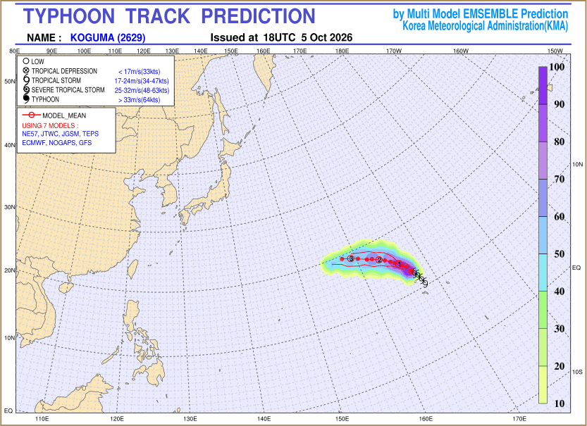 Typhoon track prediction image (Click to view other sized image.)