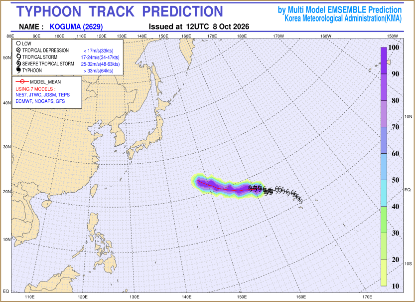 Typhoon track prediction image (Click to view other sized image.)