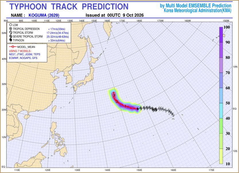 Typhoon track prediction image (Click to view other sized image.)
