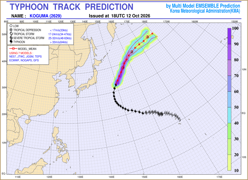 Typhoon track prediction image (Click to view other sized image.)