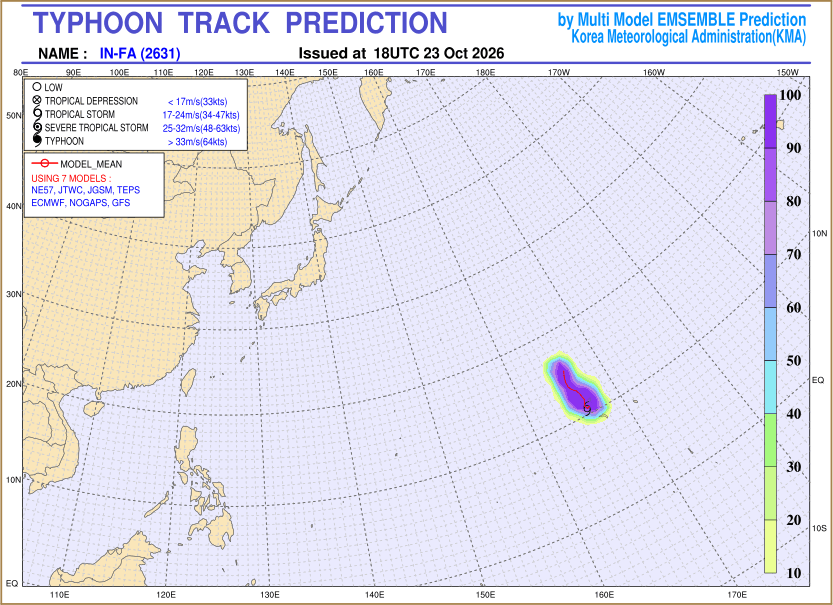 Typhoon track prediction image (Click to view other sized image.)