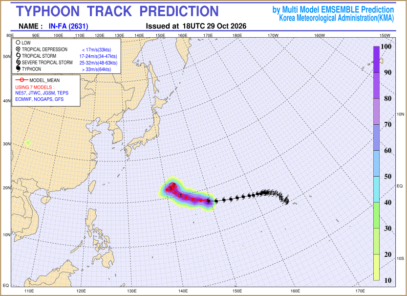 Typhoon track prediction image (Click to view other sized image.)
