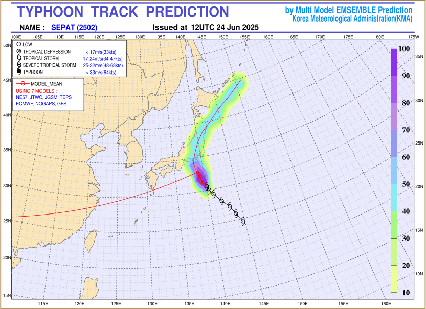 Typhoon track prediction image (Click to view other sized image.)