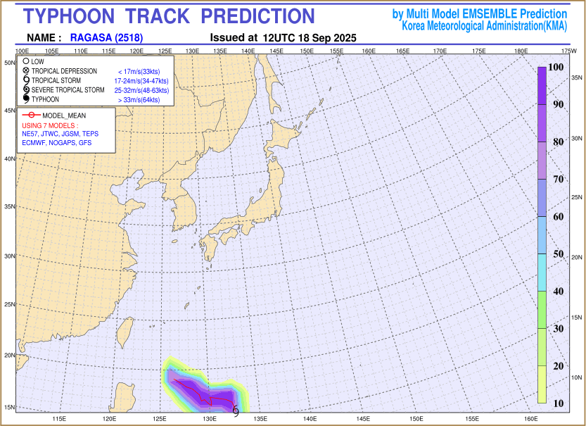 Typhoon track prediction image (Click to view other sized image.)
