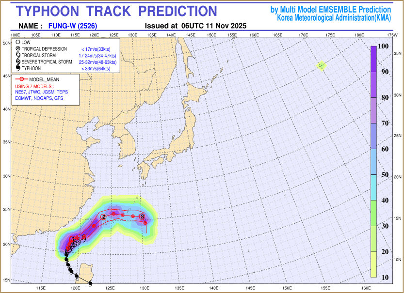 태풍진로예측 영상(클릭하시면 다른 크기의 영상을 확인하실 수 있습니다.)