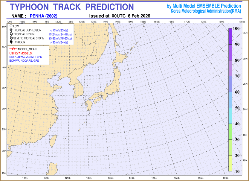 Typhoon track prediction image (Click to view other sized image.)