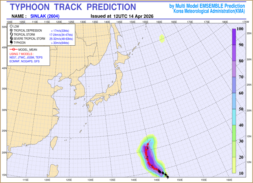 Typhoon track prediction image (Click to view other sized image.)