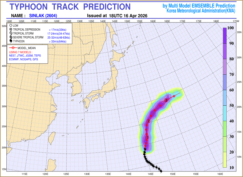 Typhoon track prediction image (Click to view other sized image.)