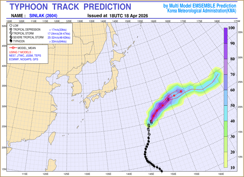 Typhoon track prediction image (Click to view other sized image.)