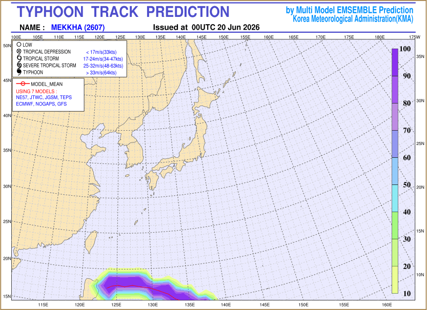Typhoon track prediction image (Click to view other sized image.)
