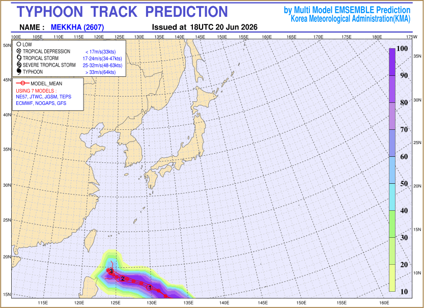 Typhoon track prediction image (Click to view other sized image.)