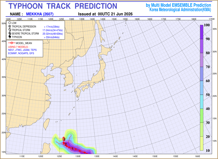 Typhoon track prediction image (Click to view other sized image.)