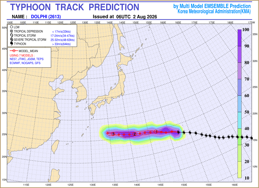 Typhoon track prediction image (Click to view other sized image.)