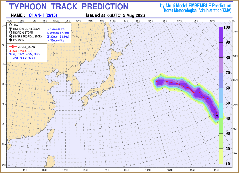 Typhoon track prediction image (Click to view other sized image.)