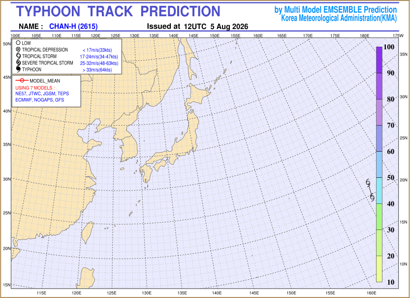 Typhoon track prediction image (Click to view other sized image.)