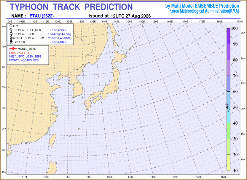 Typhoon track prediction image (Click to view other sized image.)