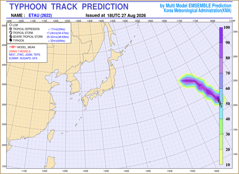 Typhoon track prediction image (Click to view other sized image.)