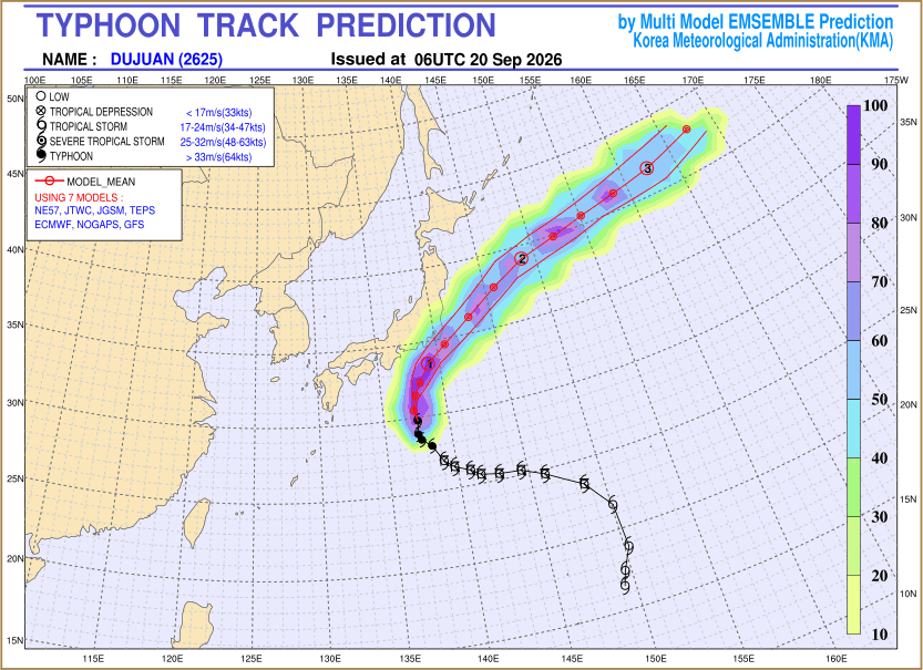 Typhoon track prediction image (Click to view other sized image.)
