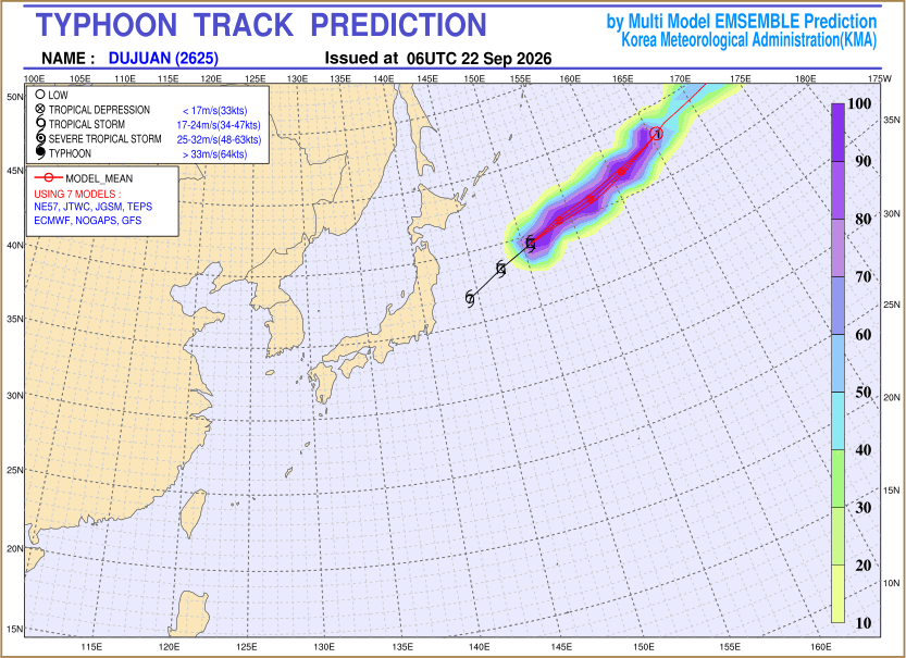Typhoon track prediction image (Click to view other sized image.)